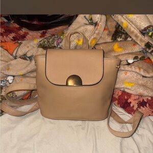 Elegant Tan Leather Backpack